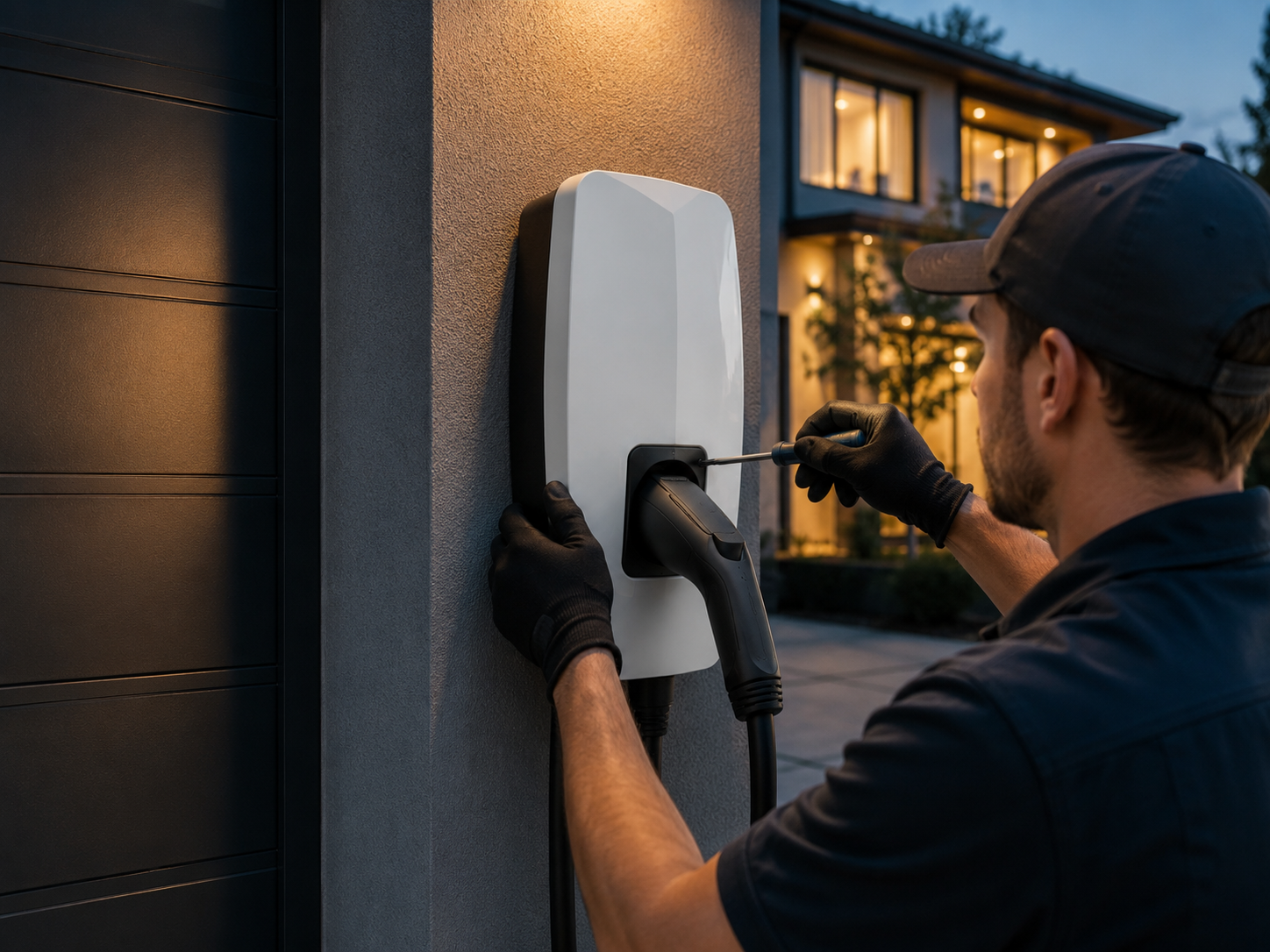 EV charger installation at a residential home