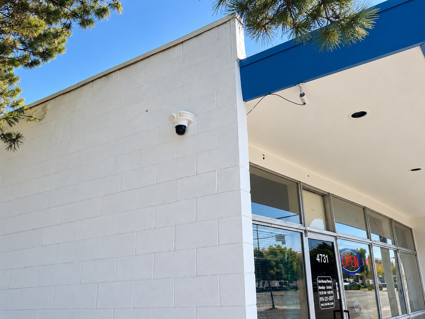 Commercial security camera installation project on Freeport Blvd in Sacramento